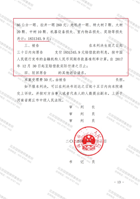 冠领律师代理河南商丘确认强拆违法案胜诉