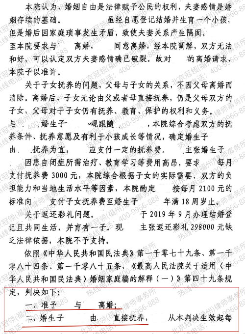 冠领律师代理福建福州离婚纠纷案助委托人顺利离婚并拿到孩子抚养权-3 冠领律师代理福建福州离婚纠纷案助委托人顺利离婚并拿到孩子抚养权-3